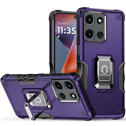 For Motorola Moto G 5G 2025 Hybrid Stand Magnetic Ring Holder Kickstand Heavy Duty Rugged Drop Silicone & Hard PC Shockproof Case Cover