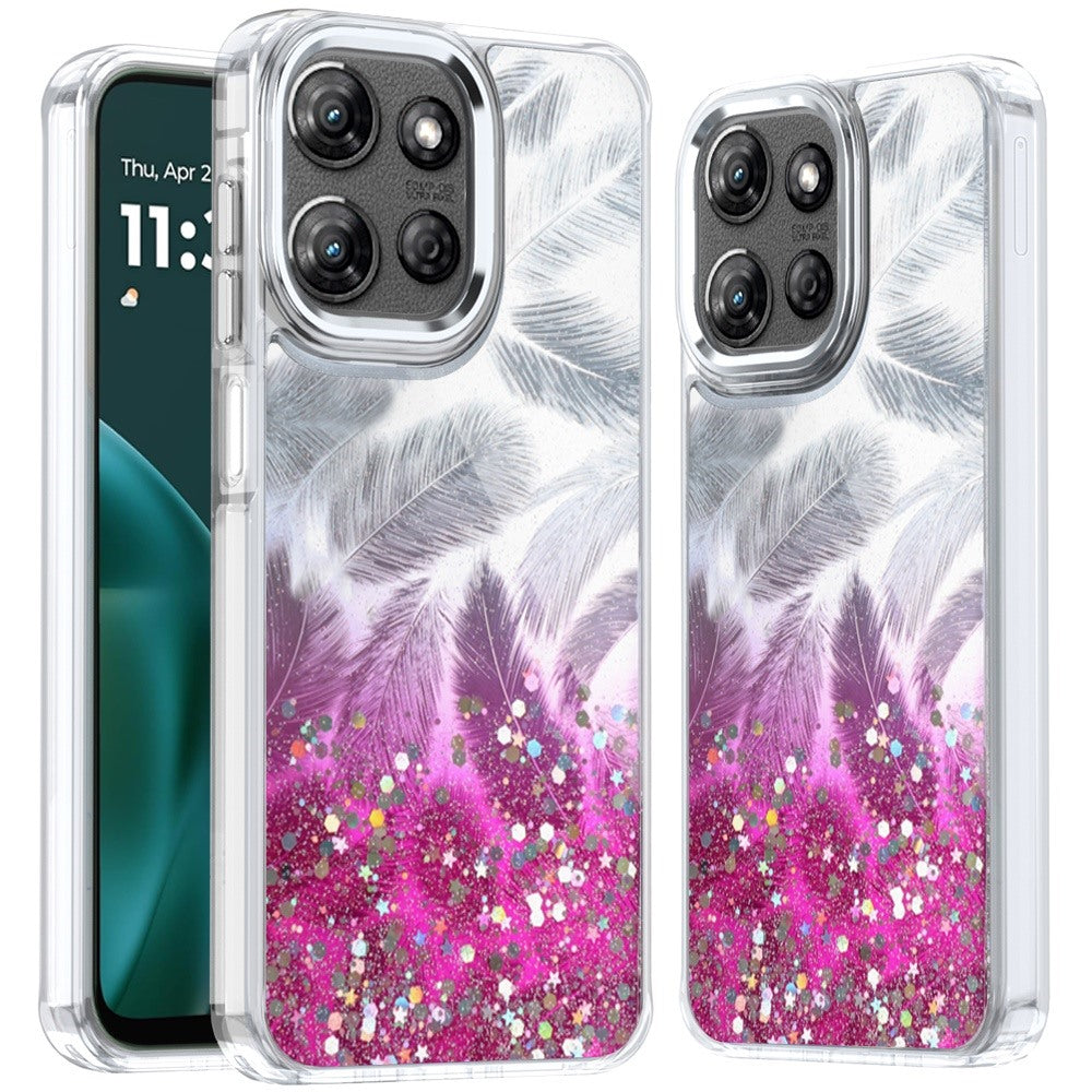 For Motorola Edge 2025 Fashion Epoxy Glitter Shimmer Design, Hybrid Shockproof TPU, Stylish Sparkle Slim TPU Protective Case Cover