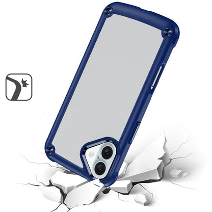 For Samsung Galaxy A16 5G Ultimate Hybrid Transparent Rubber with Metal Buttons & Camera Edges Hard TPU Frame Corner Bumper Case Cover