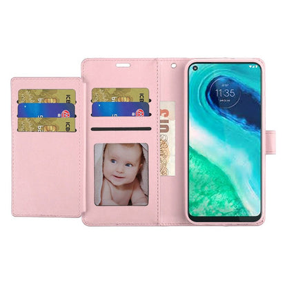 For Samsung Galaxy S21 Ultra Wallet Case with ID/ Card Holder, Wristlet Strap, Magnetic TPU Protective Shockproof Folio Flip Case Cover Rose Gold