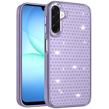 For Samsung Galaxy A17 5G Bling Diamond Metallic, Full Sparkle Chrome Edged Hybrid Protective Shockproof Case Cover