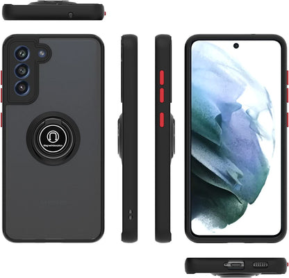 For Gabb Phone 4 Pro Translucent Matte Back Hybrid with Rotatable Metal Ring Holder Kickstand Shockproof TPU (Fit Car Mount) Case Cover