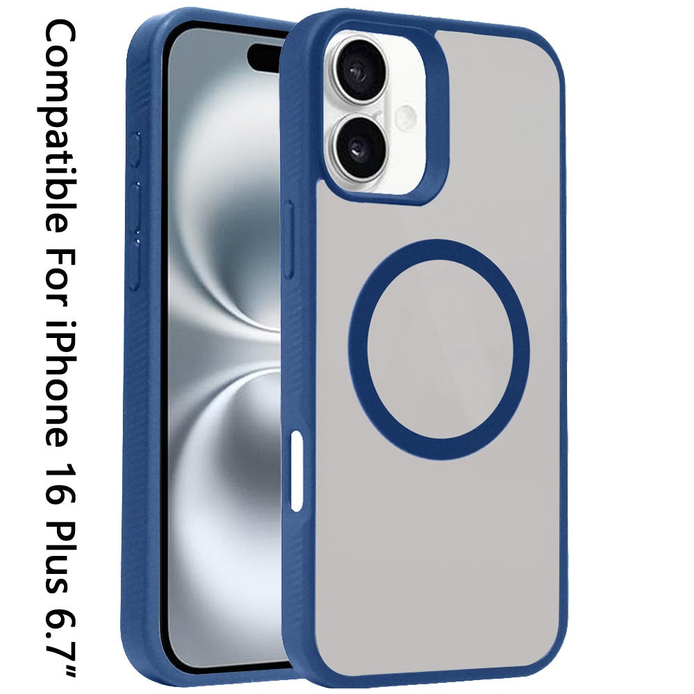 For Apple iPhone 16 Pro (6.3") Magnetic Case Hybrid Compatible with MagSafe TPU Slim Fit Shockproof Matte Hard Back Protective Case Cover