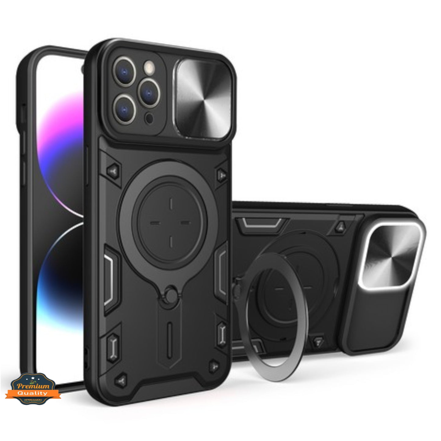 For Samsung Galaxy A26 Hybrid Shockproof with Magnetic Ring Stand, Compatible with Magsafe & Sliding Camera Lens Protector Case Cover