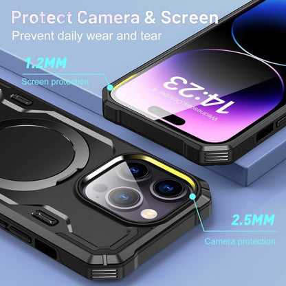 For Apple iPhone 17 AIR Tough Shockproof Hybrid Magnetic Large Rotating Ring Stand Compatible with MagSafe Case Cover