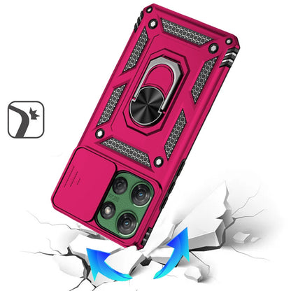 For Motorola Moto G Stylus 5G 2025 Hybrid Ring Shockproof with 360° Rotate Ring Kickstand, Camera Lens Protection, Soft Edge Bumper Case Cover