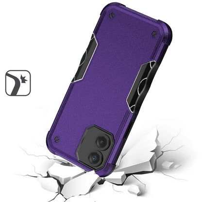For Apple iPhone 16e Slim Fit Back Hybrid Lightweight Shockproof 2-in-1 Hybrid Hard PC Bumper Frame Armor Protection Case Cover Purple