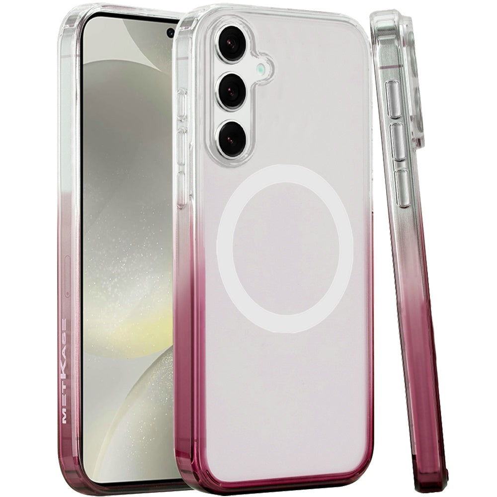 For Samsung Galaxy S25+ /S25 Plus /S24+ Plus Transparent Two Tone Gradiant Magnetic Space [Compatible with Magsafe] Hybrid Shockproof Protective Case Cover