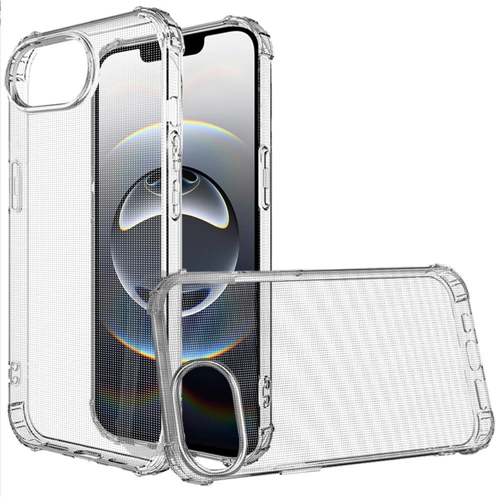 For Apple iPhone 16e Hybrid Transparent Thick TPU Rubber Silicone 4 Corners Gel Shockproof Protective Slim Back Case Cover Clear