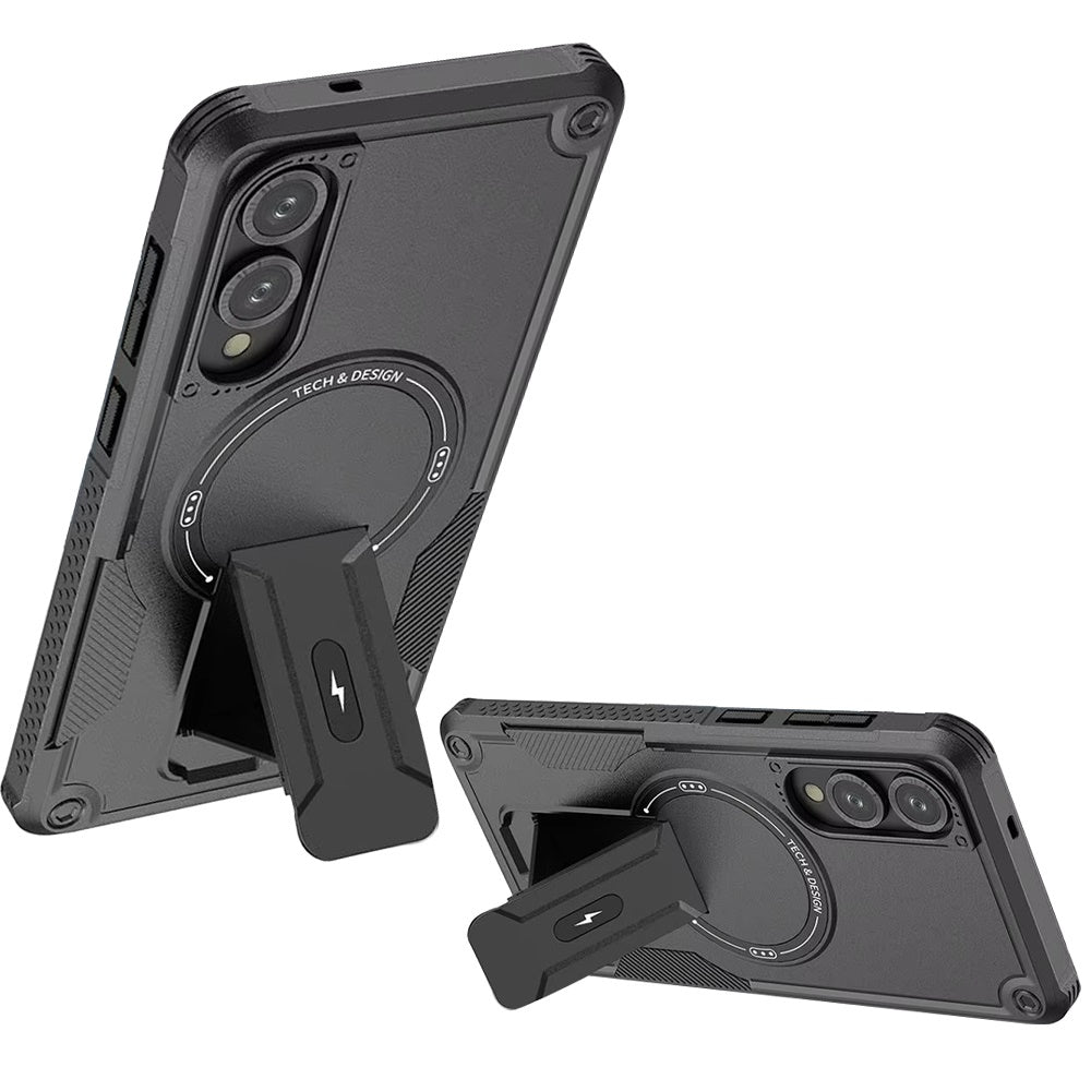 For Samsung Galaxy S25 EDGE Magnetic Invisible Kickstand Holder with Magsafe, Slim Fit Shockproof Hybrid Military Grade Heavy Duty Case Cover