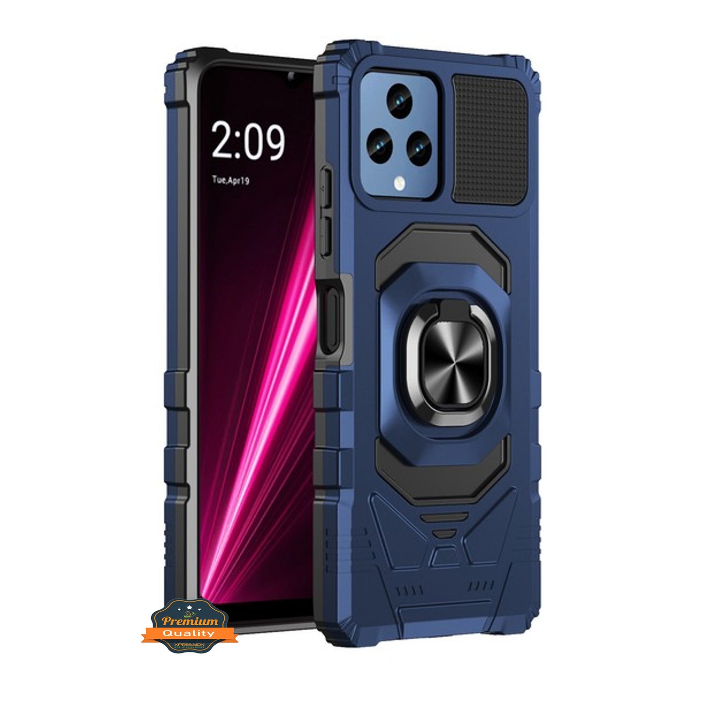 For Motorola Moto G 5G 2025 Hybrid Magnetic Car Mount Ring Kickstand Stand Holder Full-Body Armor Protective [Military Grade] Case Cover