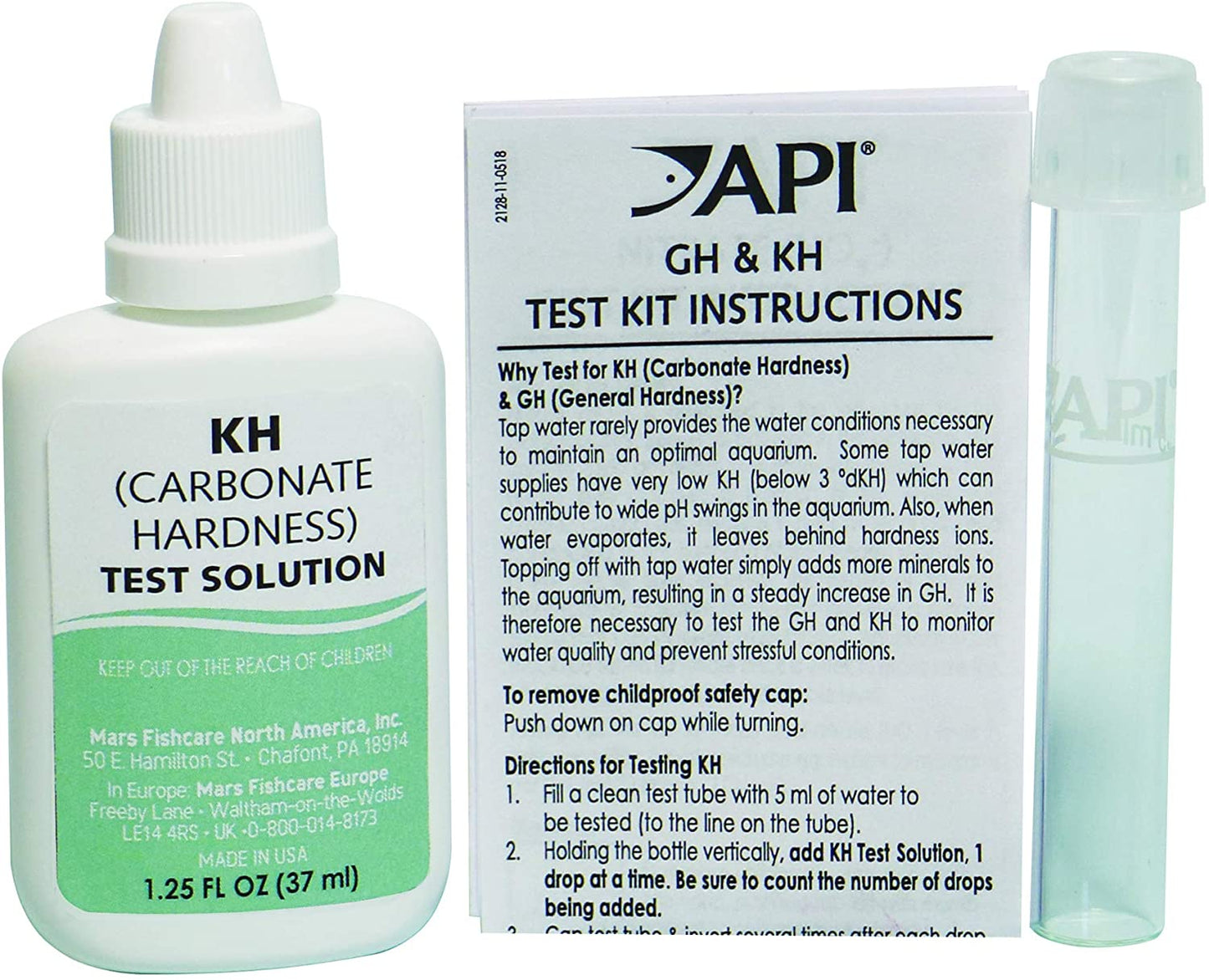 API KH Carbonate Hardness Test Kit for Fresh and Saltwater Aquariums [Aquarium Supplies for Aquarium] 1 count
