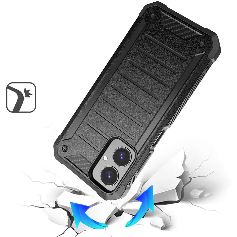 For AT&T Propel 3 5G Tough Lined Design Hybrid Shockproof Protective Rugged TPU Hard PC with Durable Grip Case Cover
