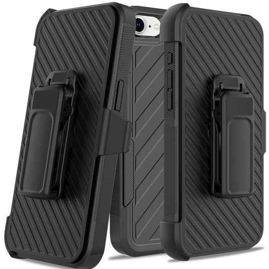 For Apple iPhone SE 4 Rugged 2in1 Armor Combo Belt Clip Holster, Non-Slip Tough Hybrid lined Shockproof Case Case Cover