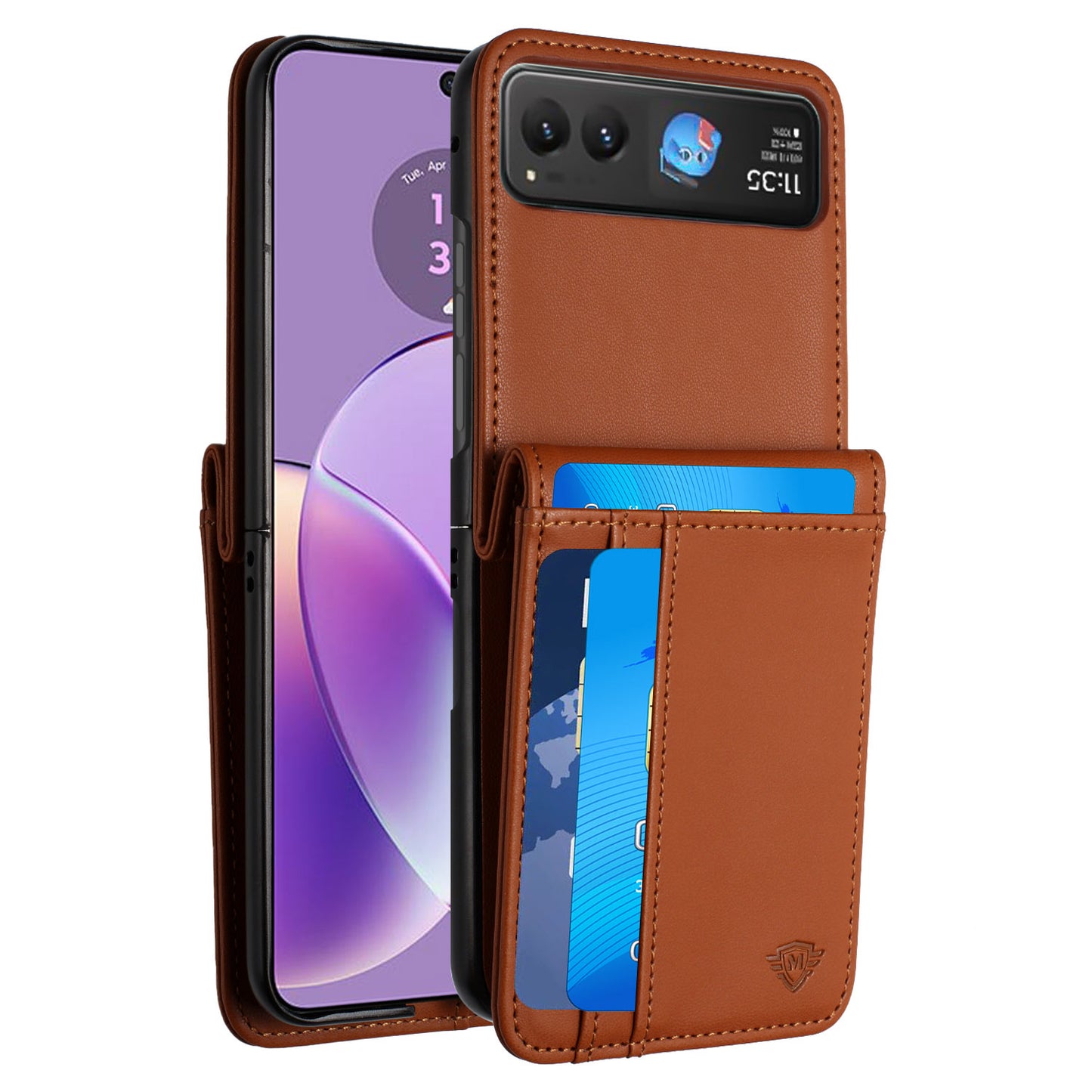 For Motorola Razr 2025 Premium Pouch PU Leather Wallet with Credit Card ID Slots Storage Holder Pocket Hybrid Flip Case Cover