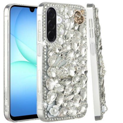For Samsung Galaxy S25 Fan Edition /Galaxy S25 FE Bling Crystal 3D Full Diamonds Luxury Sparkle Rhinestone Hybrid Protective Case Cover