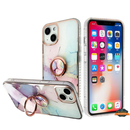 For Samsung Galaxy A16 5G Fashion Design Pattern Hybrid Ring Kickstand Bling Diamond Hard PC TPU Protective Case Cover