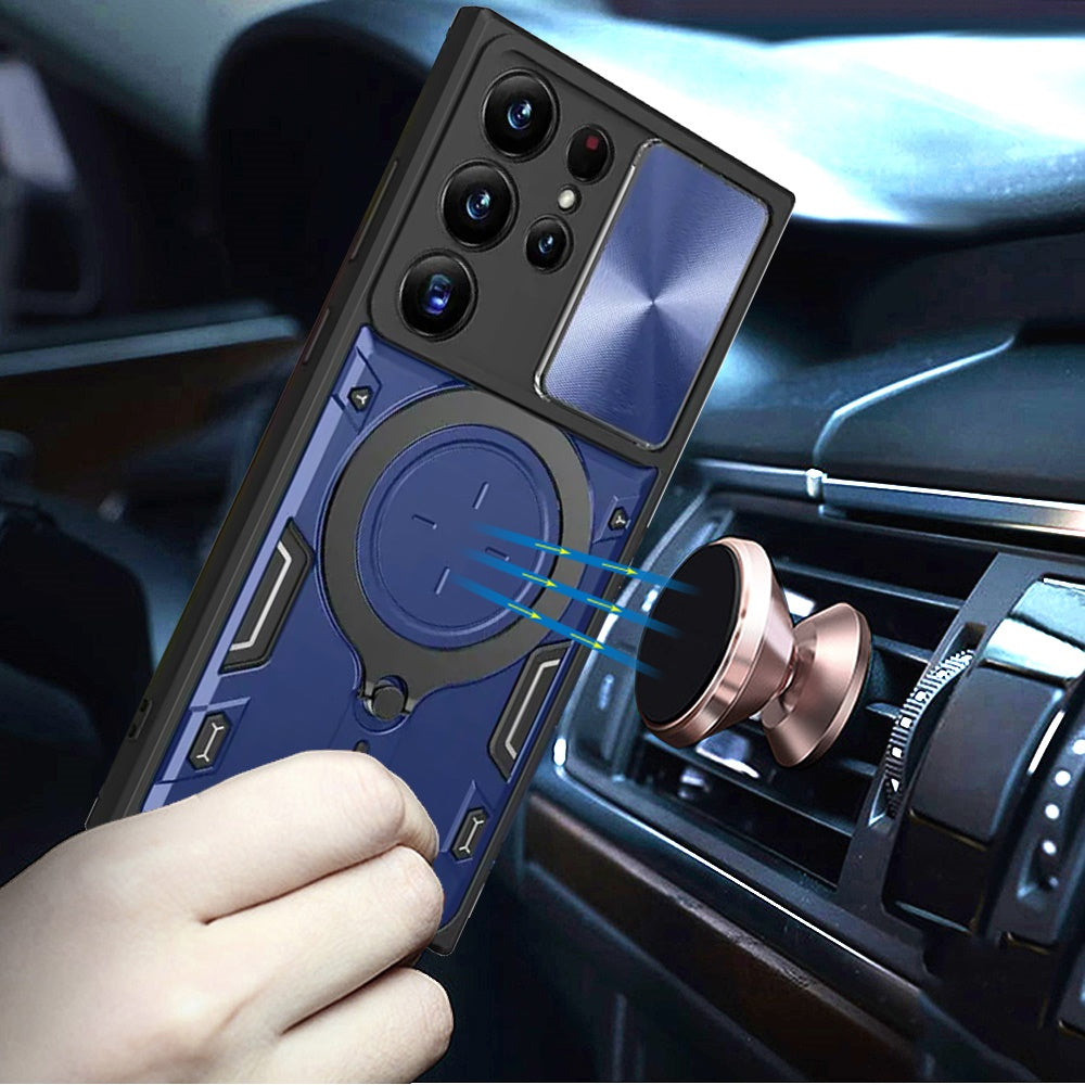 For Apple iPhone SE 4 Hybrid Magnetic 360° Ring Kickstand, MagSafe Compatible, Durable Full Camera Lens Protection Case Cover