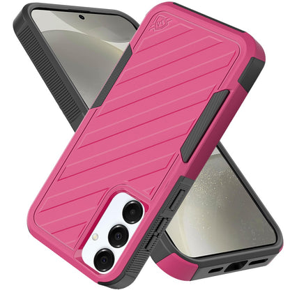 For Samsung Galaxy S25+ /S25 Plus /S24+ Plus Hybrid lined shockproof dual layer Rugged 2in1 Hard PC & Silicone TPU Non Slip Textured Tough Armor Case Cover
