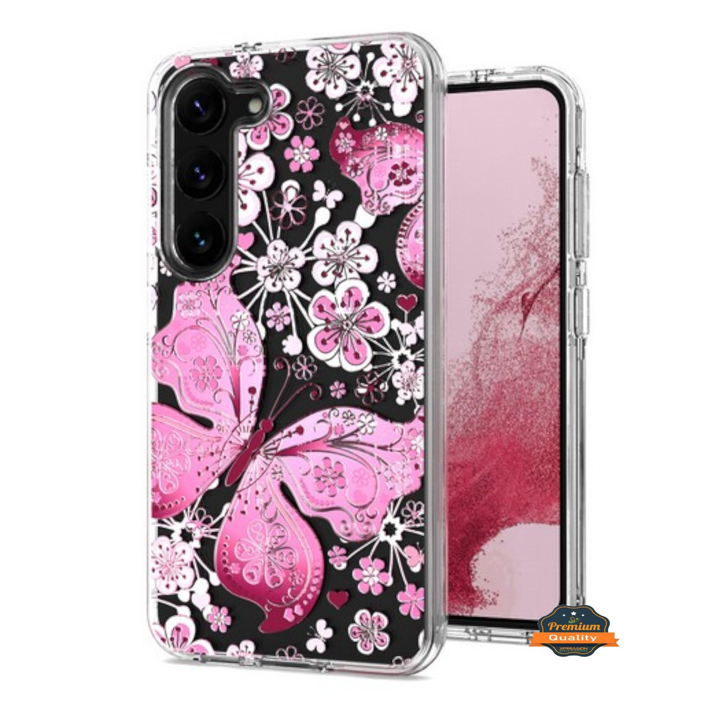 For Samsung Galaxy A26 Hybrid Clear Frame with Trendy Pattern Design, Shockproof Hard Back & TPU Rubber Case Cover