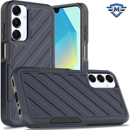For Samsung Galaxy A16 5G Premium Design Hybrid lined Shockproof Rugged Textured 2in1 Hard PC & Silicone TPU Non Slip Tough Case Cover
