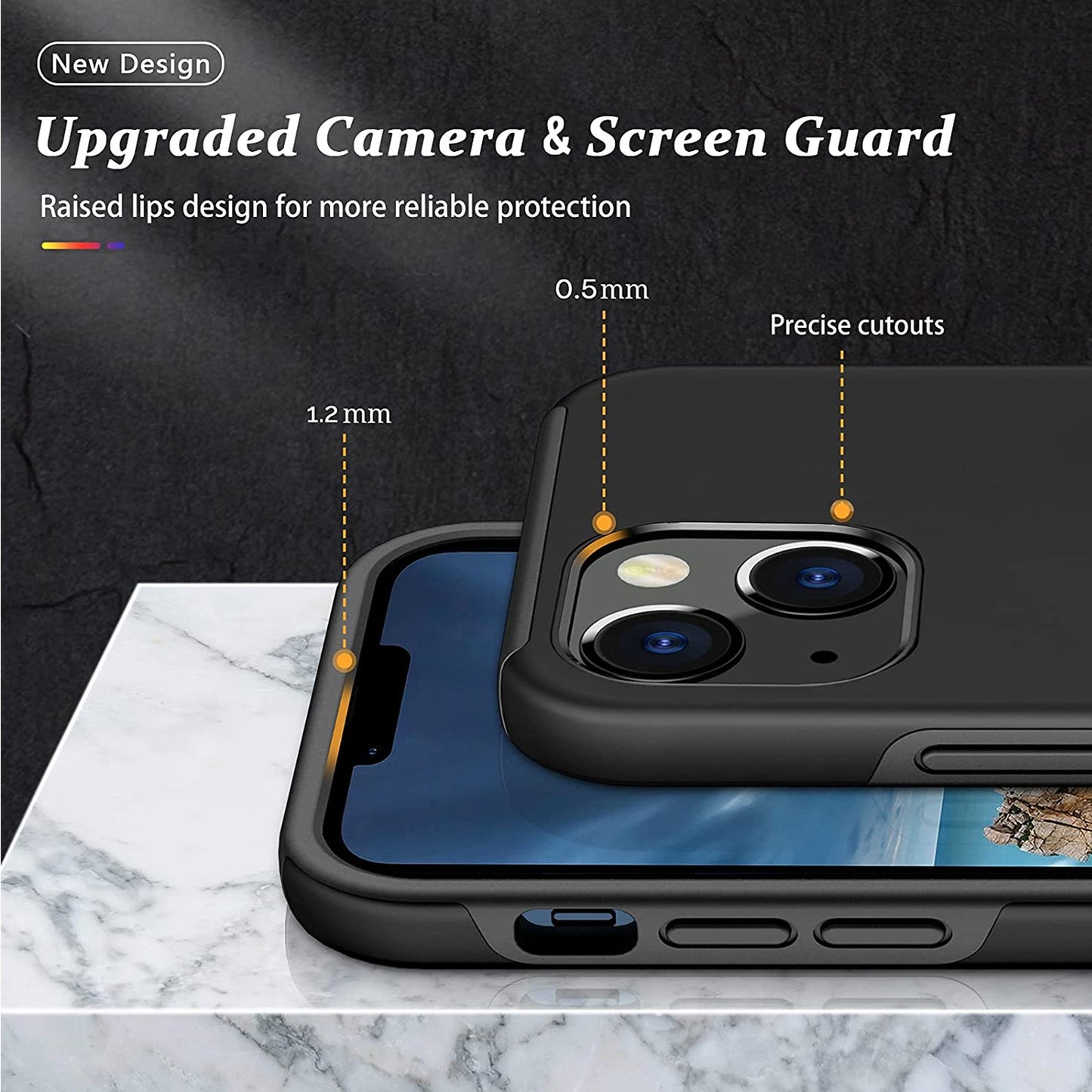 For Samsung Galaxy A03S Military Grade Hybrid Case with Flat Metal Ring 360° Rotation Kickstand, Slim Fit Back Hard PC Case Cover Black