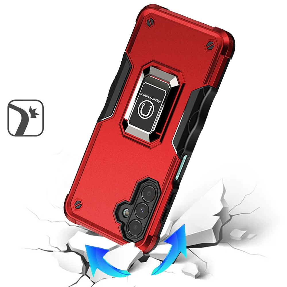 For Samsung Galaxy S25 Fan Edition /Galaxy S25 FE Hybrid Stand Magnetic Ring Holder Kickstand Heavy Duty Rugged Drop Silicone & Hard PC Shockproof Case Cover