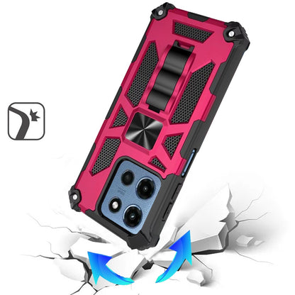 For Motorola Moto G Stylus 5G 2025 Hybrid Shockproof [Military Grade] Rugged Protective with Magnetic Car Mount & Invisible Stand Case Cover