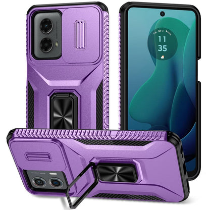 For Apple iPhone 16e Case, Camera Cover with Magnetic Rotation Ring Stand, Military Grade Hybrid Hard TPU Shockproof Case Cover