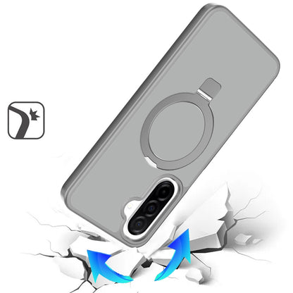 For Samsung Galaxy A17 5G Magnetic Circle Back with Ring Stand Full Rotation Matte Hybrid Shockproof Case Cover