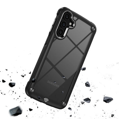 For Samsung Galaxy A16 5G Ultimate Hybrid Transparent Rubber with Metal Buttons & Camera Edges Hard TPU Frame Corner Bumper Case Cover
