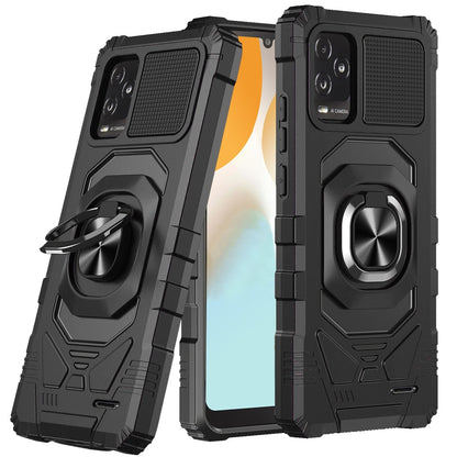 For BLU View 5 Pro Hybrid Dual Layer with 360° Rotate Magnetic Ring Stand Holder Kickstand TPU Rugged PC Shockproof Case Cover