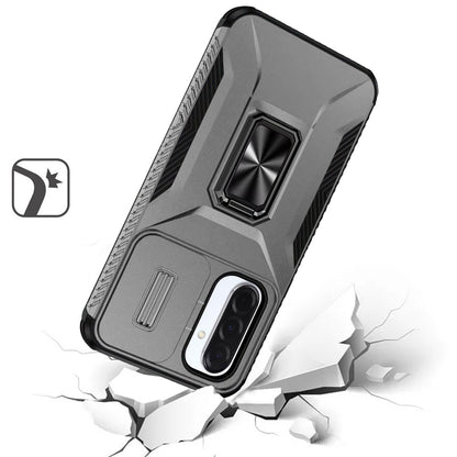 For Samsung Galaxy A17 5G Case, Camera Cover with Magnetic Rotation Ring Stand, Military Grade Hybrid Hard TPU Shockproof Case Cover