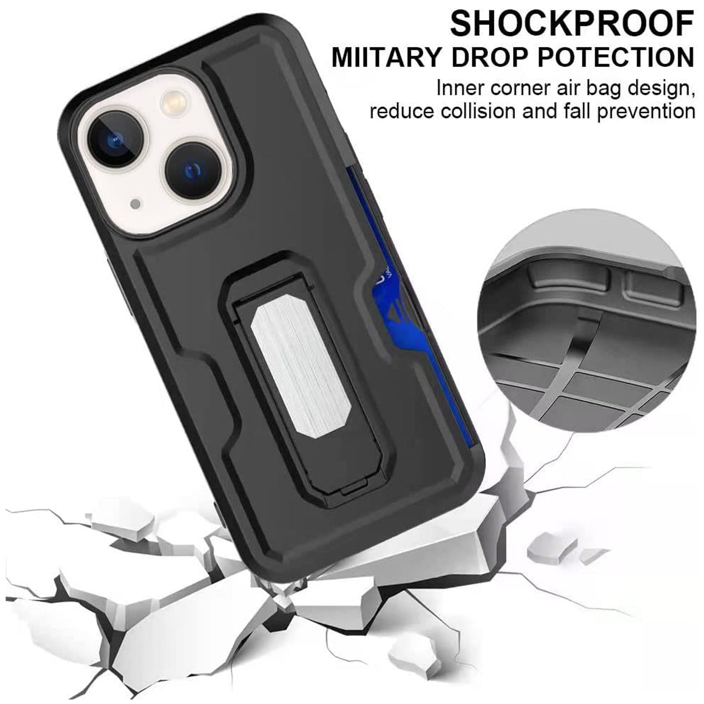 For Gabb Phone 4 Pro Hybrid Wallet Case with Invisible ID Card Slot, Kickstand, Holster Belt Clip, Heavy-Duty Protection Case Cover