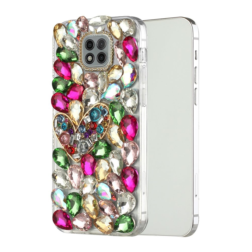For Samsung Galaxy Z Fold 7 Bling Crystal 3D Full Diamonds Luxury Sparkle Rhinestone Hybrid Protective Case Cover Colorful Heart