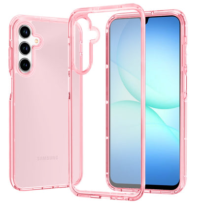 For Samsung Galaxy A17 5G Transparent Shock Absorption PC + TPU Rubber Gel Thick 3mm Hybrid Silicone Slim Fit Back Case Cover Pink