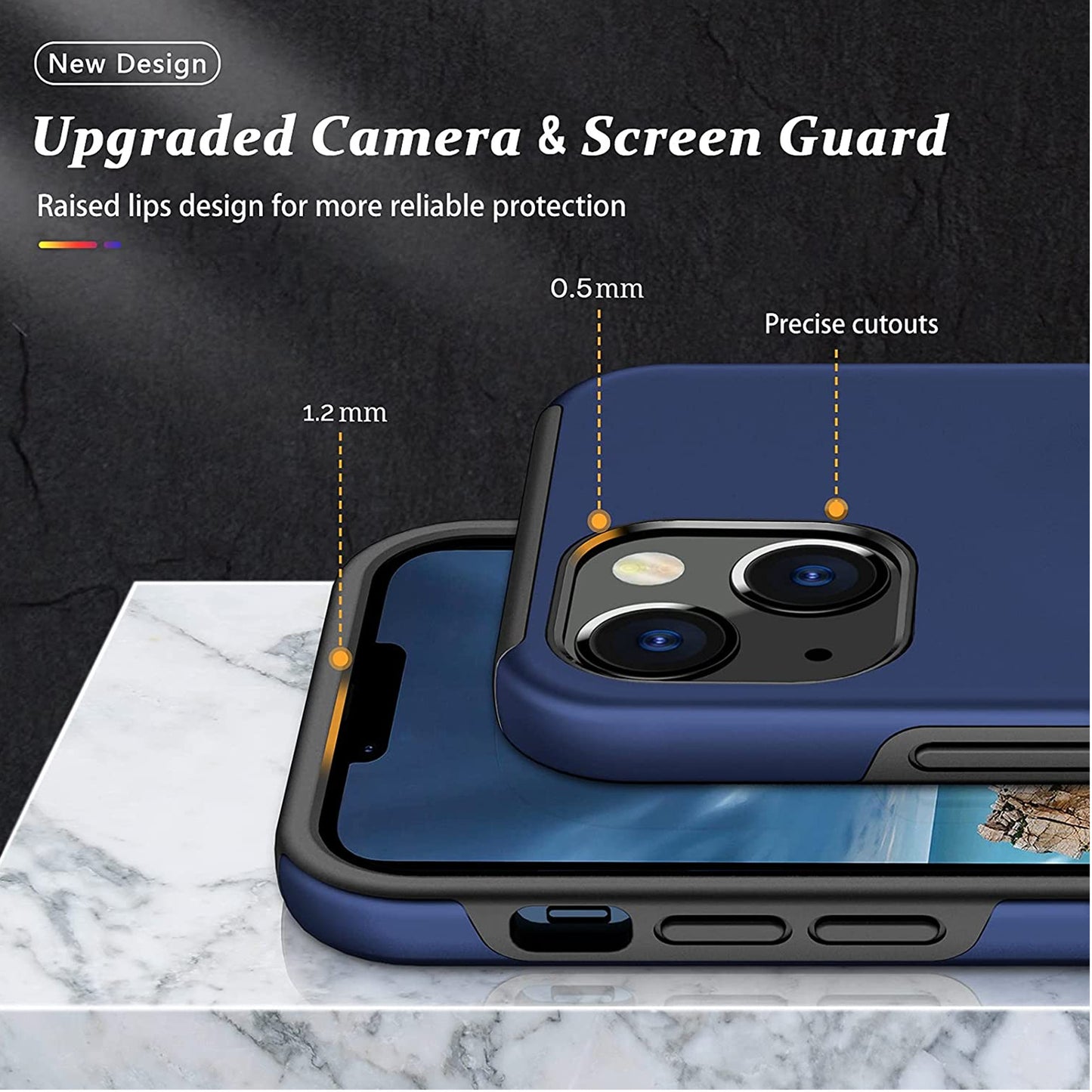 For Gabb Phone 4 Pro Military Grade Hybrid Case with Flat Metal Ring 360° Rotation Kickstand, Slim Fit Back Hard PC Case Cover Blue