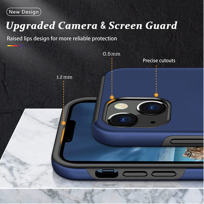 For Gabb Phone 4 Pro Military Grade Hybrid Case with Flat Metal Ring 360° Rotation Kickstand, Slim Fit Back Hard PC Case Cover Blue