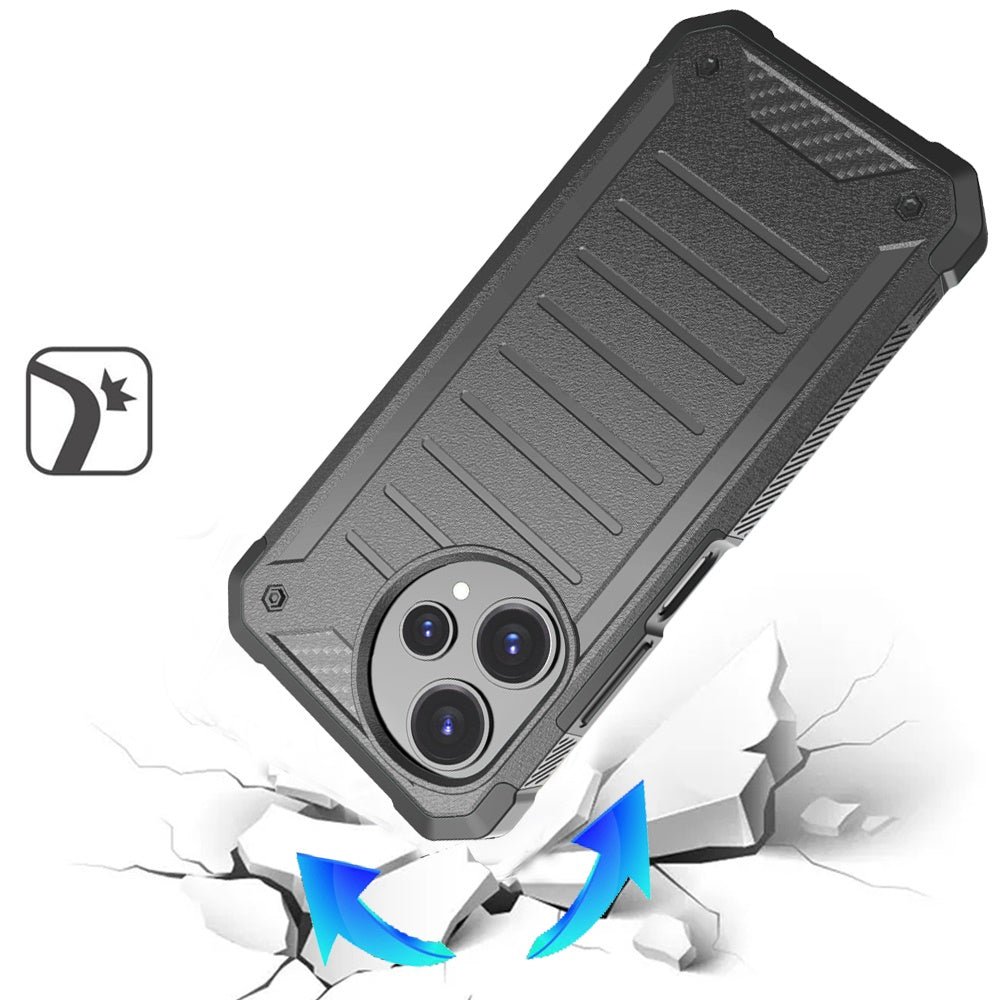 For Cricket Icon Pro 2026 Tough Lined Design Hybrid Shockproof Protective Rugged TPU Hard PC with Durable Grip Case Cover