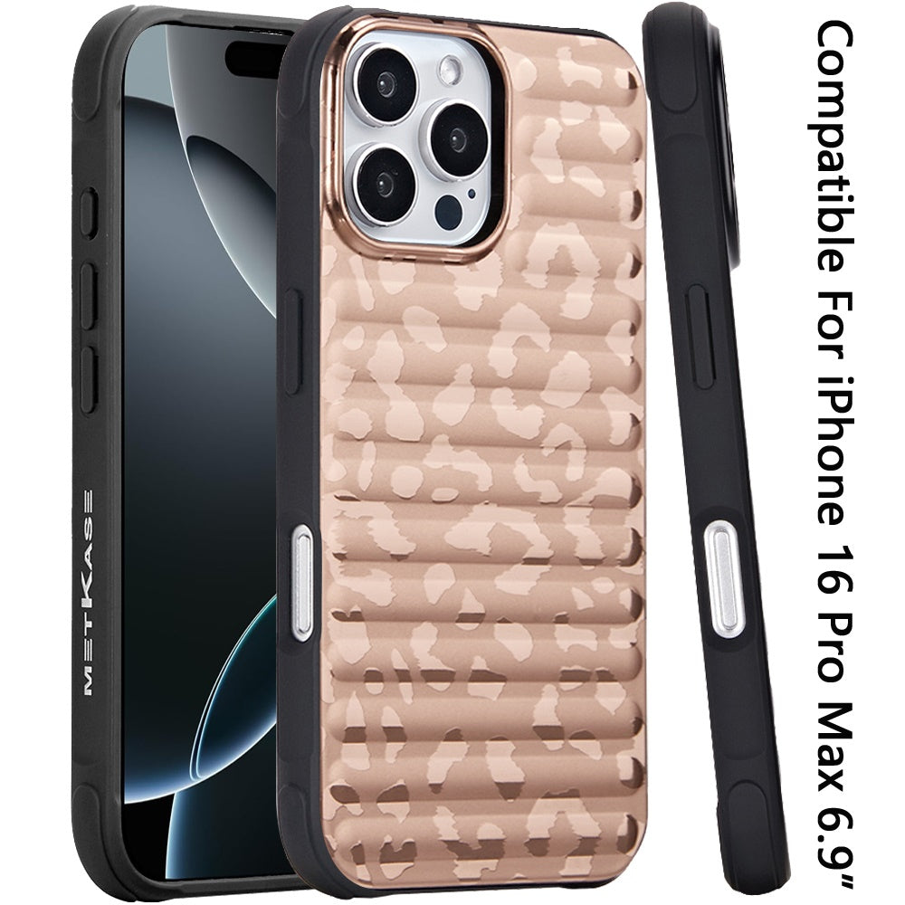 For Apple iPhone 16 Pro Max (6.9") Pattern Design Magnetic Chrome Hybrid Compatible with Magsafe Dual Layer Shockproof TPU Hard PC Back Case Cover