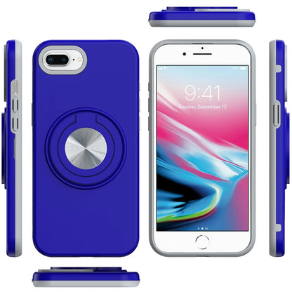 For Apple iPhone SE 3 (2022) SE/8/7 Metal Matte Hybrid with Invisible Rotational Ring Stand, Car Mount Friendly, Military Grade Slim Fit Sturdy Case Cover