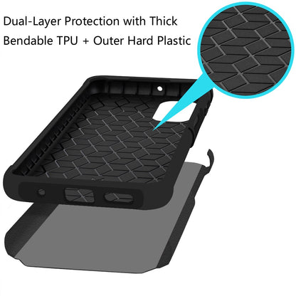 For Cricket Outlast 5G (2024) Slim Tough Strong Protection Shock Absorption Hybrid Dual Layer Hard PC + TPU Rubber Silicone Armor Case Cover Mystical Floral Boom