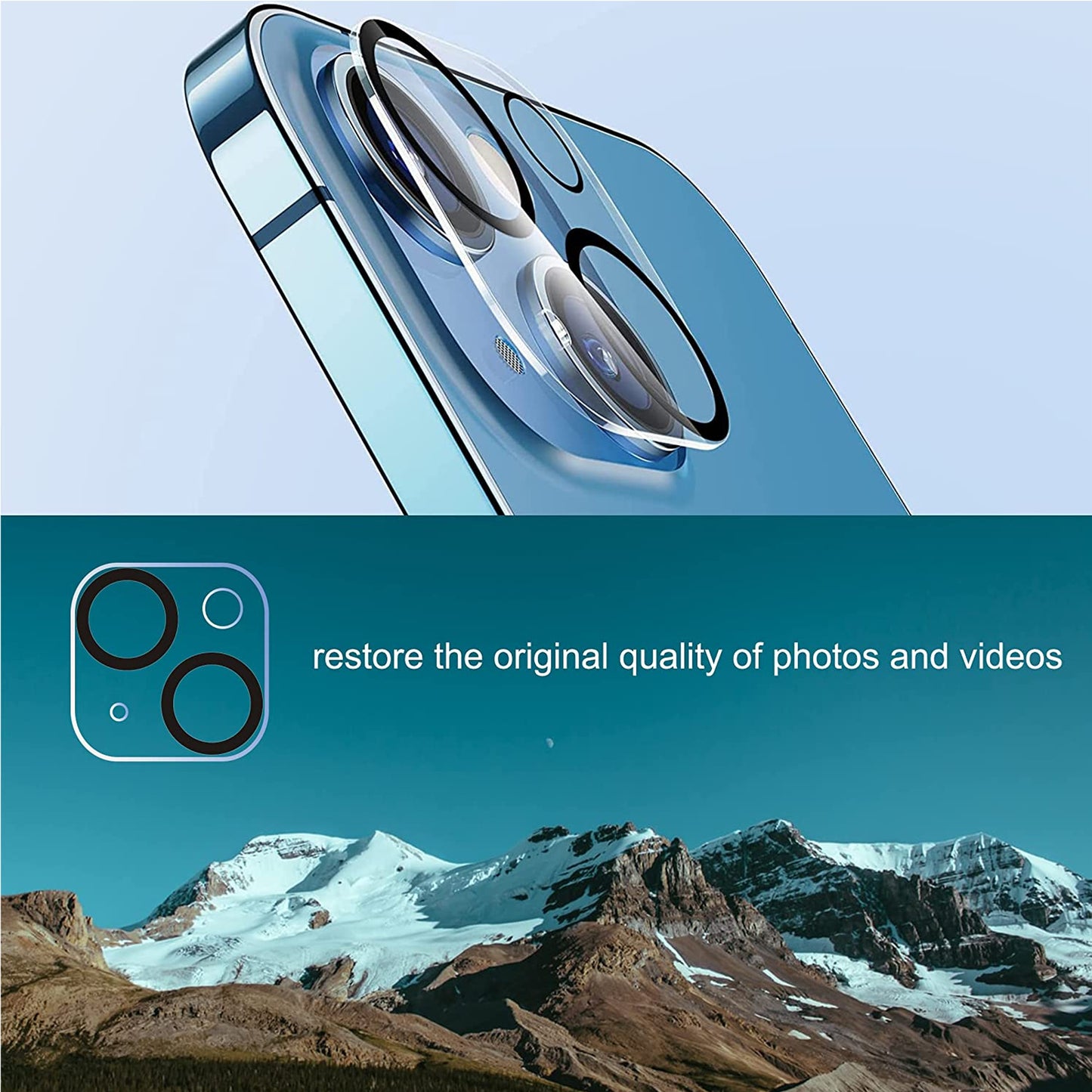 For Apple iPhone 15 (6.1") Tempered Glass Camera Lens Protector Ultra HD, 9H Hardness, Scratch Resistant Back Camera Protection Clear Phone Case Cover