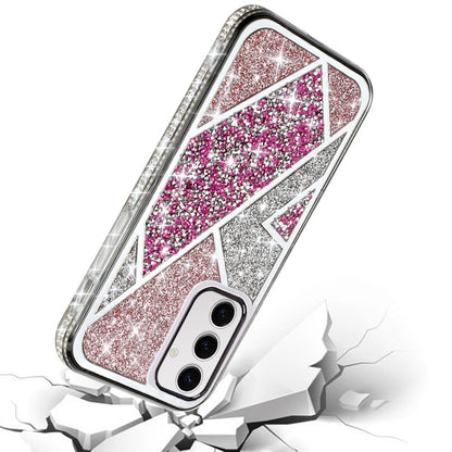 For Samsung Galaxy S25+ /S25 Plus /S24+ Plus Cute Fancy Fashion Glitter Bling Case - Diamond Rhinestone Sparkly Hybrid Rugged TPU Bumper Case Cover