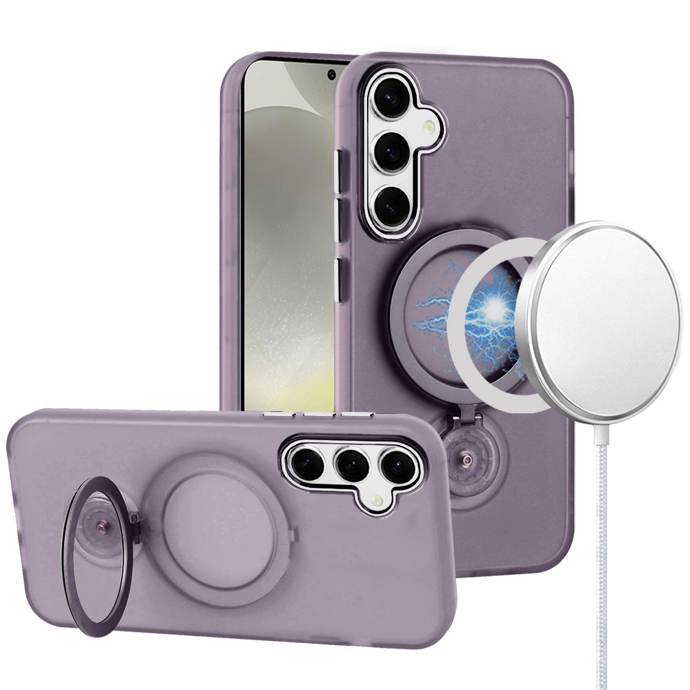 For Samsung Galaxy S25+ /S25 Plus /S24+ Plus MagSafe Compatible with 360° Ring Stand, Magnetic Kickstand, Slim Hybrid Protective Case Cover