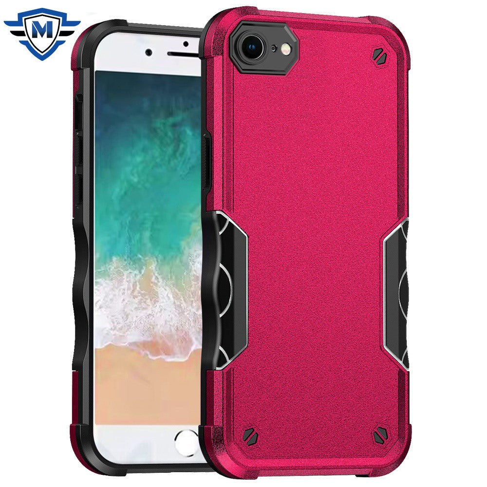 For Apple iPhone 16e Slim Fit Back Hybrid Lightweight Shockproof 2-in-1 Hybrid Hard PC Bumper Frame Armor Protection Case Cover Hot Pink