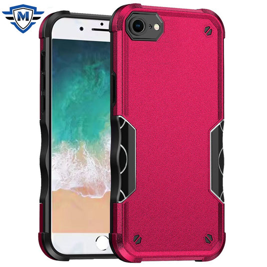 For Apple iPhone 16e Slim Fit Back Hybrid Lightweight Shockproof 2-in-1 Hybrid Hard PC Bumper Frame Armor Protection Case Cover Hot Pink