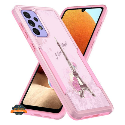 For Samsung Galaxy A53 5G Pattern Design Hybrid Bumper Rugged Dual Layer Heavy-Duty Military-Grade TPU Hard Defender  Phone Case Cover