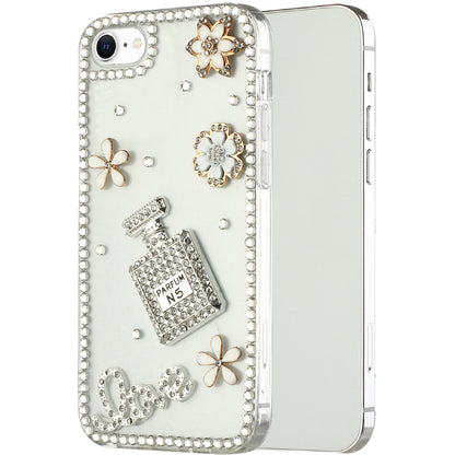 For Apple iPhone 8 Plus/7 Plus/6 6S Plus Bling Clear Crystal 3D Full Diamonds Luxury Sparkle Rhinestone Hybrid  Phone Case Cover