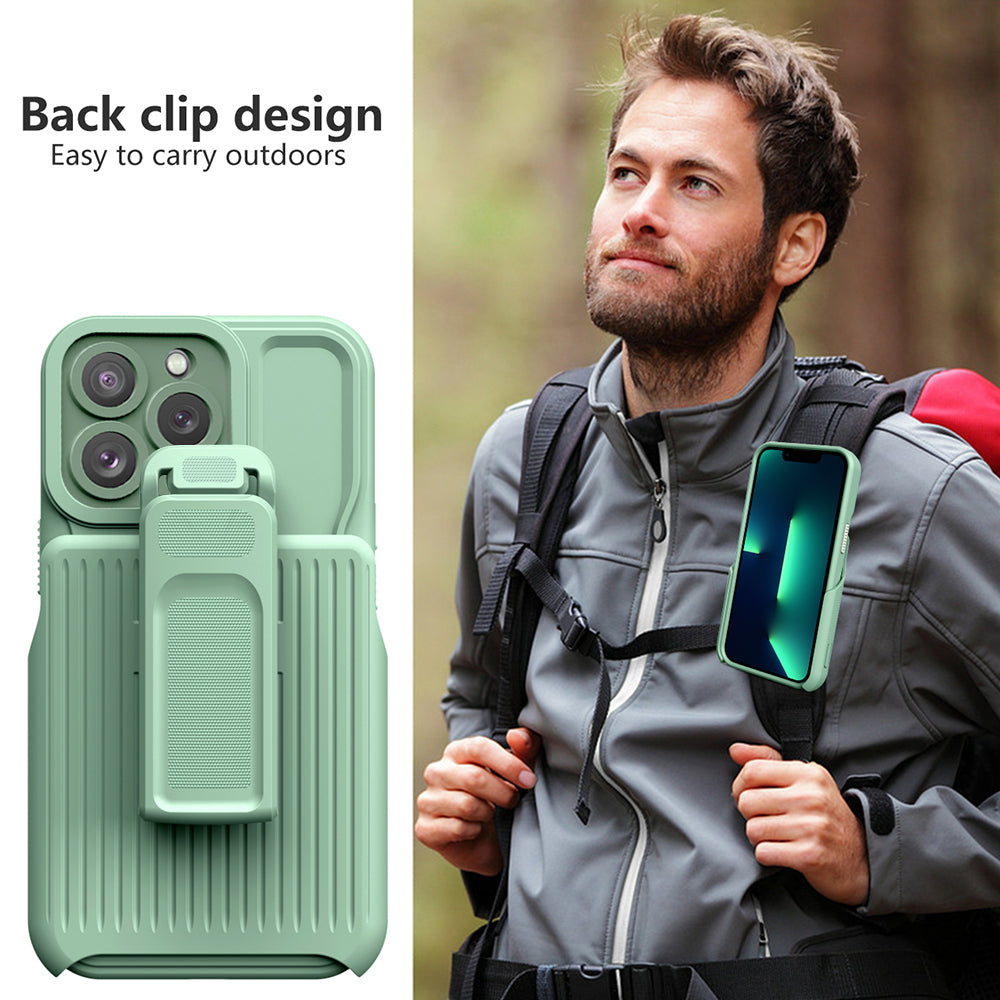 For Apple iPhone 14 /Plus Pro Max Hybrid Combo 2in1 with Secure Clip-on Holster, Kickstand & Camera Opening  Phone Case Cover